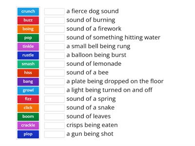 Onomatopoeia match up 