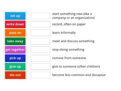 Phrasal verbs Unit 9 