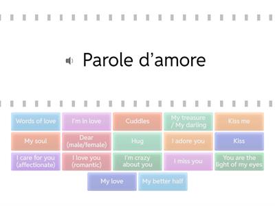 PAROLE D'AMORE (find the match)