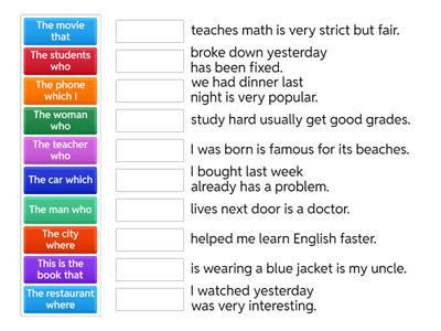 defining relative clauses