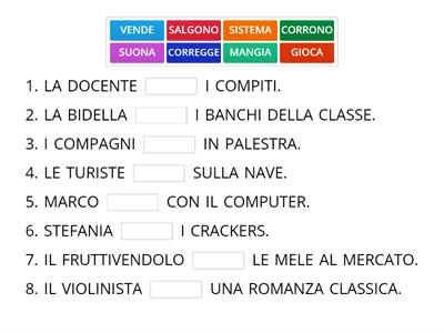 GRAMMATICA(1) : COMPLETA CON I VERBI GIUSTI