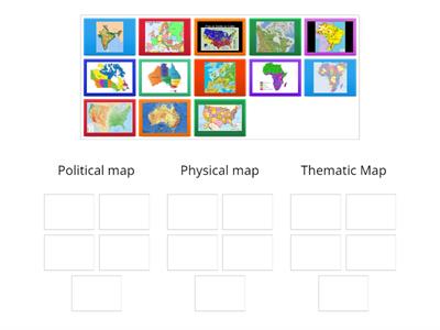 Sort types of maps - physical, political, and thematic