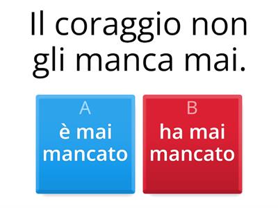 Scegli l'ausiliare corretto del verbo al passato prossimo