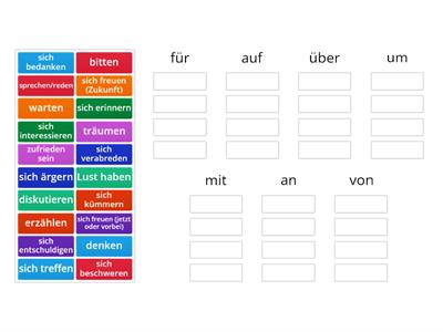  Verben mit Präpositionen Zuordnung