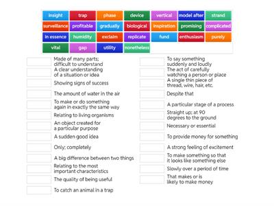 Reading Explorer 4 – Unit 4A Vocabulary List