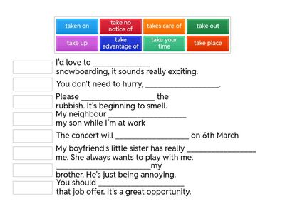 Expressions with TAKE.