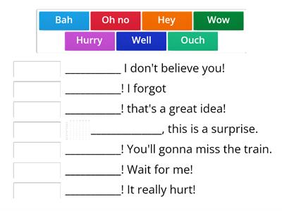 ENGLISH - Interjections