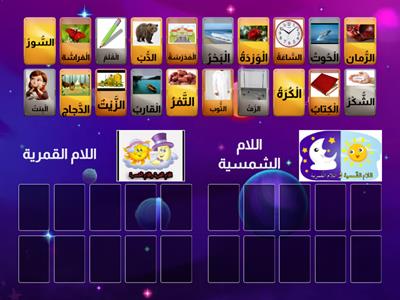 اللام القمرية واللام الشمسية