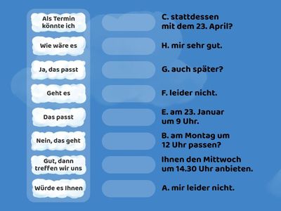 Was passt zusammen? Verbinde die passenden Satzteile.