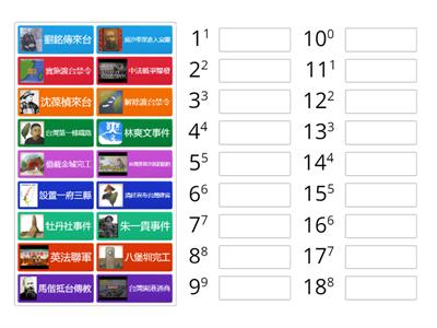 台灣清領 全時期 事件排序