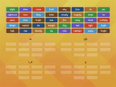 Long I  sort- ie, igh, i_e, y
