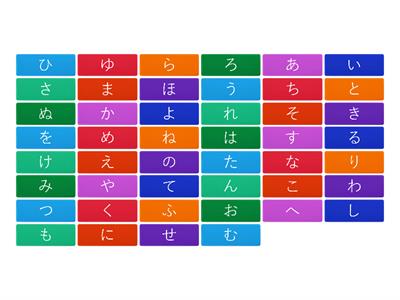 Hiragana all without dakuon/dakuten