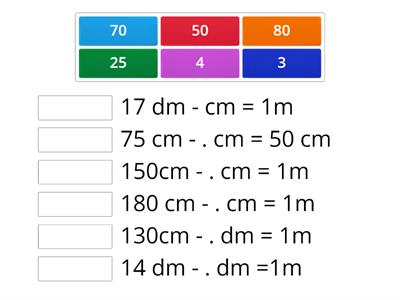 lengtematen m -dm-cm aftrekken