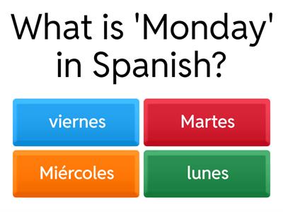 Days of the Week in Spanish