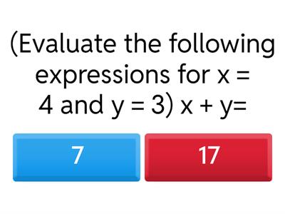 Algebraic Expressions with 2 variables
