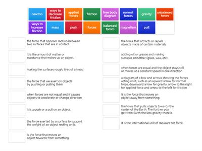 5.06 Types of Forces Vocabulary Review