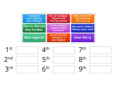 Put the email in the correct order. (Business Result - Unit 1-2)