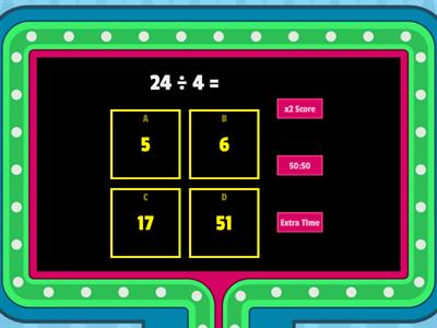 Division - 1 - 12 times tables