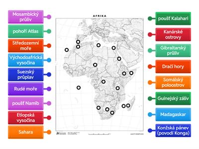 Afrika slepá mapa 