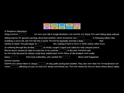 Complete First_Unit 11_extra text with words from Reading