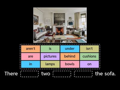 prepositions of place (living room)