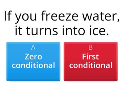 Zero and first conditional