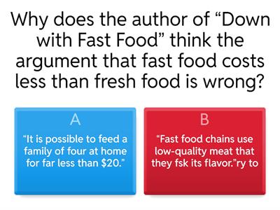 Fast Food Quiz 8.6