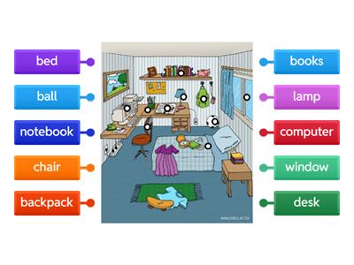 Personal objects + prepositions of location