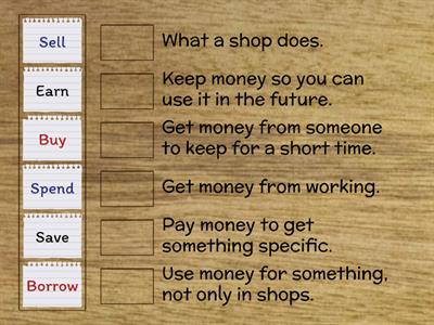 Money verbs