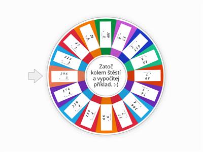 Kolo štěstí - matematika, pís. násobení