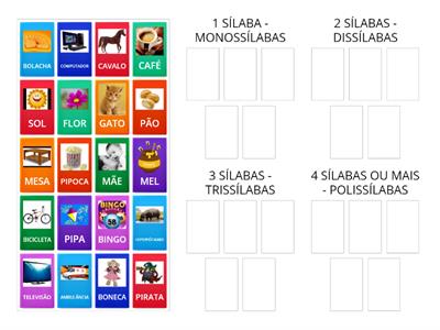 CLASSIFICAÇÃO DAS PALAVRAS - SÍLABAS