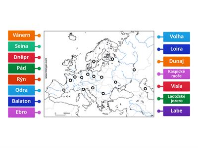 Vodstvo Evropy - řeky, jezera
