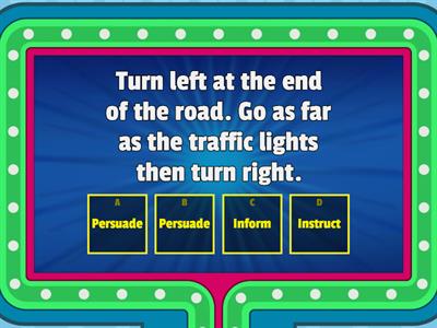 Quiz - purpose of text