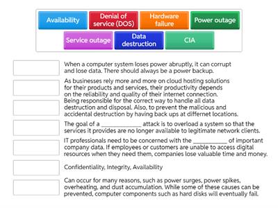 CyberSecurity - Availability  (CIA)