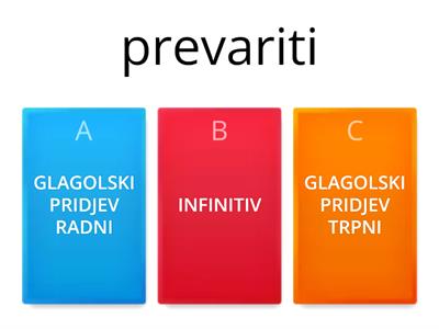 INFINITIV, GLAGOLSKI PRIDJEV RADNI ILI GLAGOLSKI PRIDJEV TRPNI