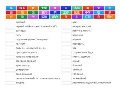 Рукодельникова 6 класс урок 3 новые слова (иероглифы без чтения - перевод)