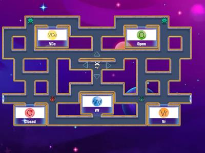 Syllable Maze Chase (C, O, VCe, Vr, VV)