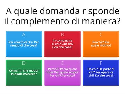 Esercizi sul complemento di modo