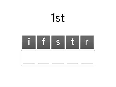 Anagram. Ordinal numbers