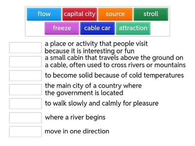 Matching words with definitions