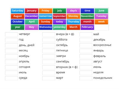 Russian days and months