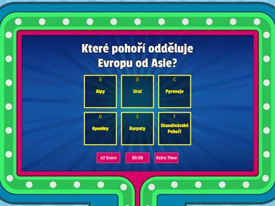 JS Povrch Evropy - Kvíz