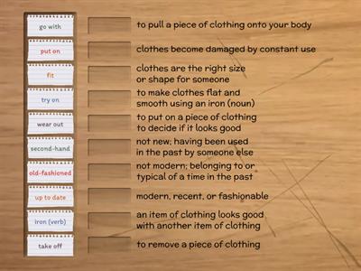 Gold preliminary Unit 5 Clothes phrasal verbs & vocab