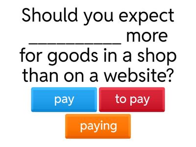 infinitive or ing form