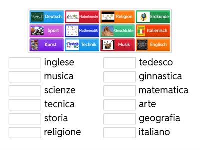  - materie scolastiche (tedesco - italiano)