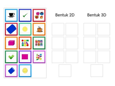 Tentukan bentuk 2D dan 3D