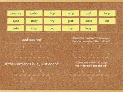 Past simple tense regular verbs