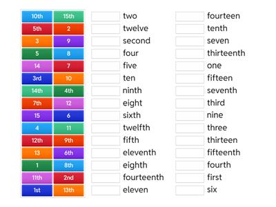 TTH-B1B: Cardinal and ordinal numbers