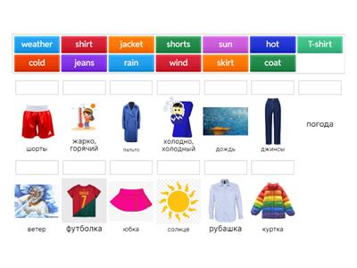 одежда + погода 2 класс