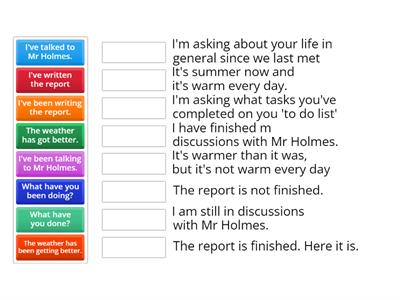 present perfect/present perfect continuous